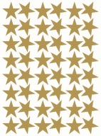 STARS Nálepky Hviezdy 4cm 48ks ZLAT