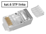 RJ45/8P8C STP zástrčka, tienená, kat. 6, krútená dvojlinka, lanko, AWG24-27, 10 ks.