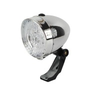 SVIETIDLO NA BICYKEL 3 LED PREDNÉ STRIEBORNÉ RETRO 34018