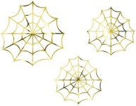 HALLOWEENOVÁ dekorácia - Zlaté pavučiny, 3 kusy!