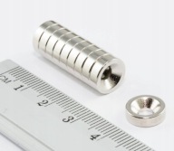 Neodymový magnet na skrutku 14x7/3,5x3 10 ks