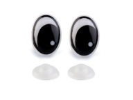 Oči pre maskotov ploché / oválne / 11 x 15 mm