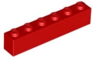 LEGO BEAM 1X6 ČERVENÉ Č. 3009