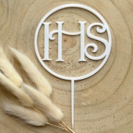 IHS v kruhu Prijímanie biely Pokrm na tortu WHITE PLEXI