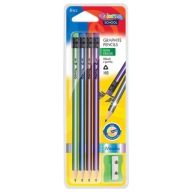 TROJUHOLNÉ ceruzky s gumou COLORINO METALLIC 4 ks