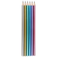 6x ŠKOLSKÉ TROJUHNÍKOVÉ GRAFITOVÉ ceruzky TVRDOSŤ HB METALICKÁ STRIGO
