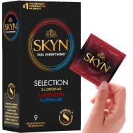 SKYN SELECTION mix Originálne kondómy Extra Moisturized Intense Feel 9 ks