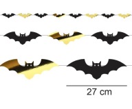 Banner GARLAND HALLOWEEN BAT, čierne zlato