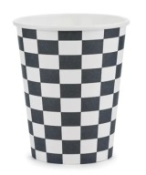Šachovnicové poháre, 220 ml, mix (1 balenie / 6 ks) Car Auto Racing