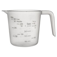 KUCHYŇSKÁ odmerka, hrnček s odmerkou na odmeranie potravinárskych výrobkov, 250 ml