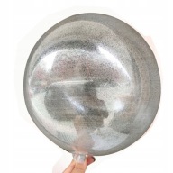 Balónik CRYSTAL guľôčka s trblietkami XXL strieborná