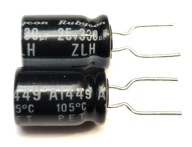 kondenzátor 330uF25V RUBYCON 8x12,5mm LoEsr séria ZLH