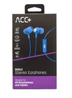Slúchadlá do uší ACC+ SOUL 2 MAXCOM, MODRÉ, VEĽKÁ KVALITA, 3,5 MM JACK