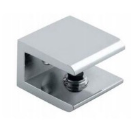 Držiak BRACKET, montáž na sklenenú policu, žabka, štvorcový, 28x28 mm, CHROM