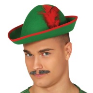 ROBIN HOOD ZELENÝ PLSTENÝ KLOBÚK S PIERKOM