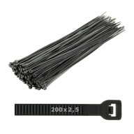 Sťahovací pásik 200x2,5 sťahovací pásik 200mm čierny 100ks
