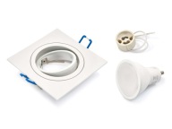 SADA HALOGÉNOVÝCH SVIETIDIEL BIELA ​​+ LED 9W + GU10
