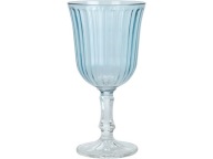 Elegantný SKLENÝ POHÁN NA VÍNO 240 ml, 8 x 16 cm - MODRÁ