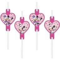 Papierové slamky MINNIE MOUSE DAISY srdiečkové trubičky