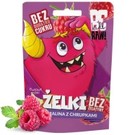 Malinové želé s lupienkami, vegánske cukrovinky BeRaw bez cukru pre deti 35g