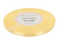 Ozdobná saténová stuha na ozdobu, 6mm, 32mb, pastelovo žltá