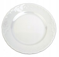 Rococo Ćmielów porcelánový biely tanier, taniere, 25 cm, 1 akost.