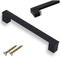Čierna nábytková rukoväť pre kuchynskú zásuvkovú skrinku 160 mm univerzálne skrutky