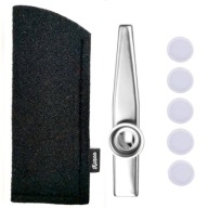 Strieborné POUZDRA KAZOO Black + MEMBRÁNA - Perfektná sada pre hudobníkov