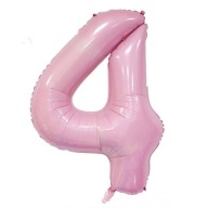 FÓLIOVÝ BALÓN ČÍSLO 4 SVETLO RUŽOVÝ VEĽKÝ 100 cm