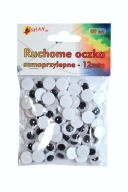 Pohyblivé očká samolepiace 12 mm 80 ks Shan SO05