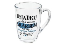 SKLENENÝ hrnček PRE DEDKA, DEDKO TY SI MÔJ POKLAD DEŇ STARÝCH RODIČOV 300 ML