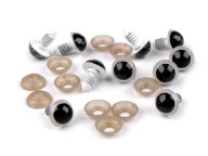 Oči pre hračky maskota 14mm biele - 1 pár