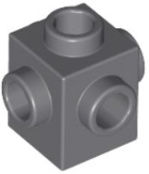 LEGO 1X1 S POTRUBÍM TMAVO SIVÁ Č