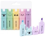 Pastel Animals zvýrazňovače 5 farieb Kidea
