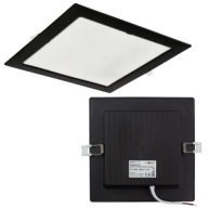 Plafon LED stropné svietidlo pod omietku Square Black 12W 17x17cm