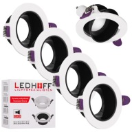 Halogénové stropné svietidlo ROUND GU10 White Black zápustné MOVABLE x4