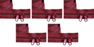 Špirálový zips 5 mm bordový zips 5 metrov + 10 zipsov