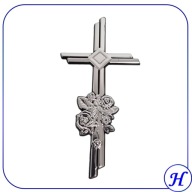 Aplikácia na sviečku Cross, strieborná farba