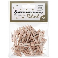 MINI KLIPY NA DEKORACIU, PRÍRODNÉ DREVENÉ, 50 ks.