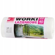 BIELA ​​KÚPEĽŇOVÁ vrecia na odpadky, kôš 20L, 40 ks.