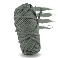 Krútená bavlnená makramé šnúra, 3mm, 20m, khaki