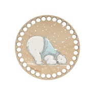 BSZ658-UV Podstavec košíka - potlač, kruh 15 cm - medvedík str
