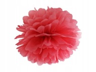 Pompón z červeného hodvábneho papiera, 25 cm