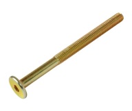 10x metrická skrutka M6 x 80 mm žlto pozinkovaná, valcová hlava, nábytková skrutka