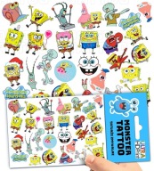 UMÝVAJÚCE DOČASNÉ TETOVANIE PRE DETSKÉ DETSKÉ SPONGEBOB ORIGINÁLNE VZORY