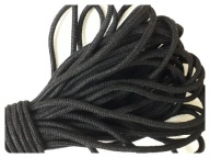 Okrúhla zapletaná guma, 3 mm, mäkká elastická, zapletená gumená šnúrka, 5 m, čierna