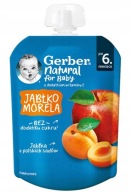 GERBER prírodný dezert jablko marhuľová pena 6m+ 80g