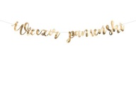 NÁPIS NA BANNER GIRLAND Slepačia párty Zlatý kov