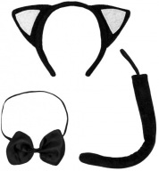 Súprava maskovacích doplnkov Oblečenie Čierna CAT čelenka Cat Ears Tail