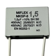 MIFLEX motorový kondenzátor 1,5uF 400V POLSKÝ